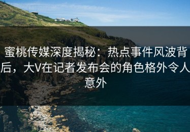 蜜桃传媒深度揭秘：热点事件风波背后，大V在记者发布会的角色格外令人意外