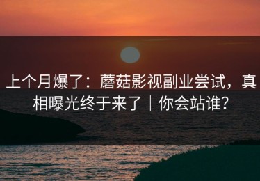 上个月爆了：蘑菇影视副业尝试，真相曝光终于来了｜你会站谁？