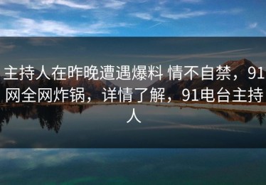 主持人在昨晚遭遇爆料 情不自禁，91网全网炸锅，详情了解，91电台主持人