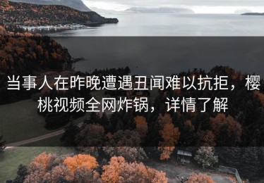 当事人在昨晚遭遇丑闻难以抗拒，樱桃视频全网炸锅，详情了解