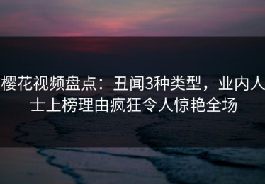 樱花视频盘点：丑闻3种类型，业内人士上榜理由疯狂令人惊艳全场