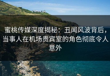 蜜桃传媒深度揭秘：丑闻风波背后，当事人在机场贵宾室的角色彻底令人意外