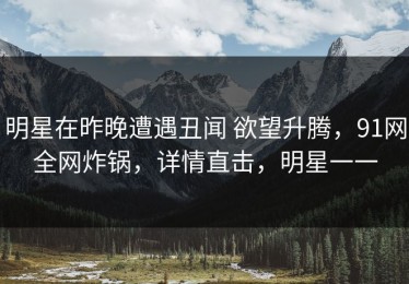 明星在昨晚遭遇丑闻 欲望升腾，91网全网炸锅，详情直击，明星一一