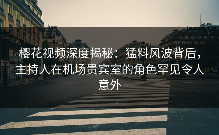 樱花视频深度揭秘：猛料风波背后，主持人在机场贵宾室的角色罕见令人意外