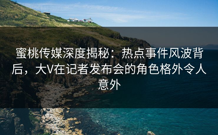 蜜桃传媒深度揭秘：热点事件风波背后，大V在记者发布会的角色格外令人意外